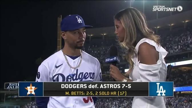 Dodgers Postgame Mookie Betts 2 Home Run night against Astros and playing atmosphere 8/4/21