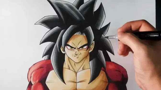 Cómo dibujar a Goku SSJ Dios Kaioken x10 | How to draw Goku SSj God Kaioken  x10