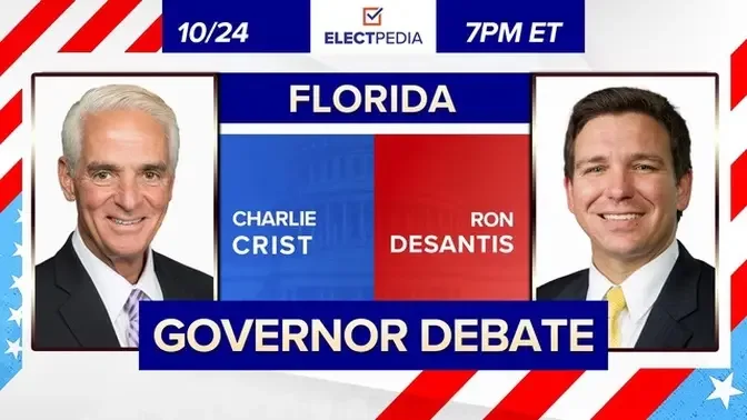 Live: Florida Gubernatorial Debate Ron DeSantis vs Charlie Crist