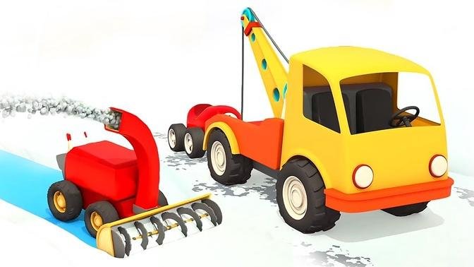 Helper Cars for Kids & Icy Roads_ A Snow Plow & Tow Truck for Kids - Cars Cartoons for Babies