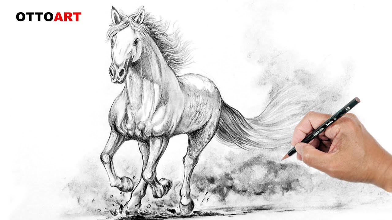 ✏️How to draw a running horse / 如何画一匹奔跑中的马