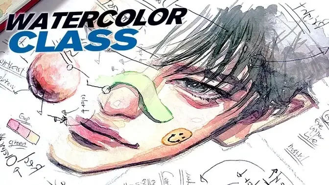 ✏️ WATERCOLOR CLASS - [ ENG, ARAB, INDONESIA, FRENCH, KOR ] ✏️