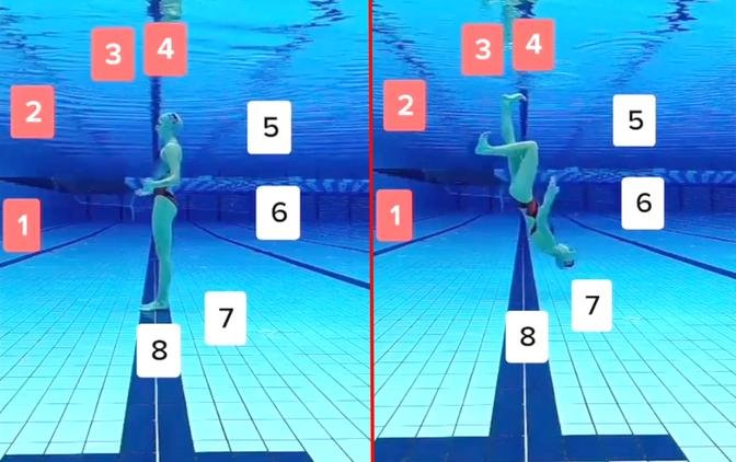 Artistic swimmer and viral TikTok star makes walking upside down under water look easy