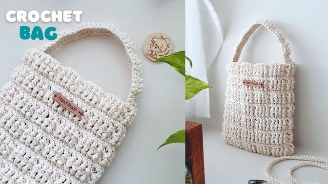 DIY Crochet Mini Handbag_Crochet Crossbody Bag with Front Post Treble Crochet_ViVi Berry Crochet