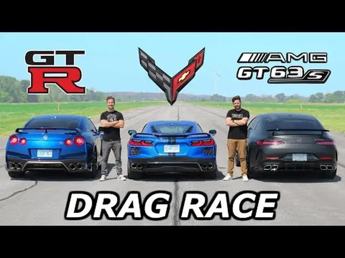 2020 C8 Corvette vs Nissan GT-R vs Mercedes-AMG GT63 S // DRAG & ROLL RACE