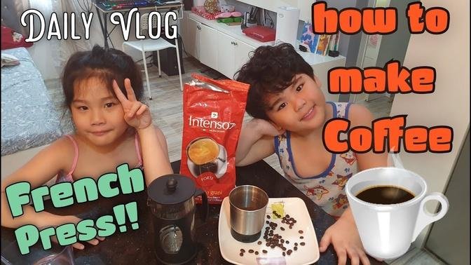 How to make coffee using coffee maker- French Press- Easy! Paano gumawa ng kape!