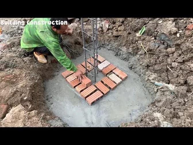 Construction And Finishing Of Reinforced Concrete Gate Pillars Accurately