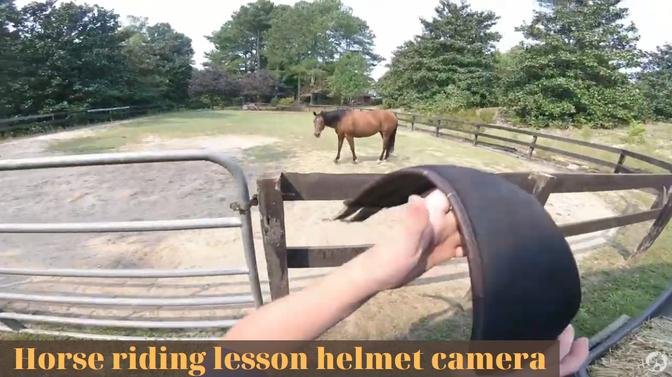 Horse helmet camera - Helmet cam jumping - Kids horse riding 🐴