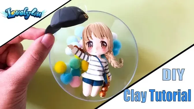 104】How to make a doll ornament【Clay Tutorial/ Anime Figure/ DIY/Lovely4u】