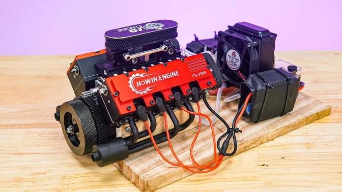 RUN TEST SMALLEST V8 ENGINE - 8 Cylinder 4 Stroke Engine - ENGINEDIY