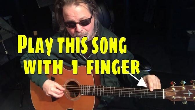 G C D Chords using 1 FINGER Easy Country Fingerstyle Guitar Lesson for Beginners and Hillbillies