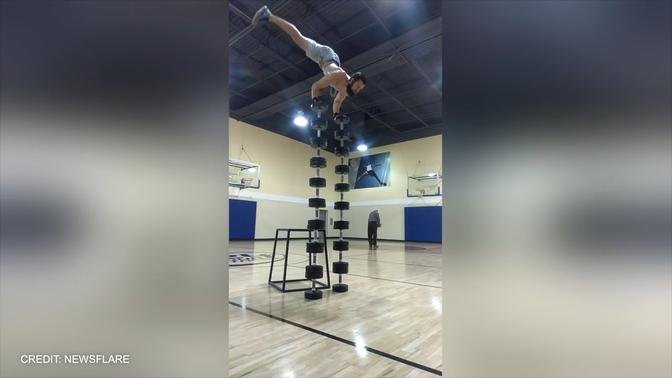 Balancing act: Nevada fitness guru performs incredible stunts in and outside the gym