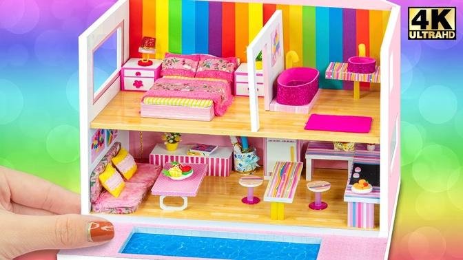 DIY Miniature Cardboard House #114 ❤️ Build The Most Creative Two Story Villa Pink from Cardboard