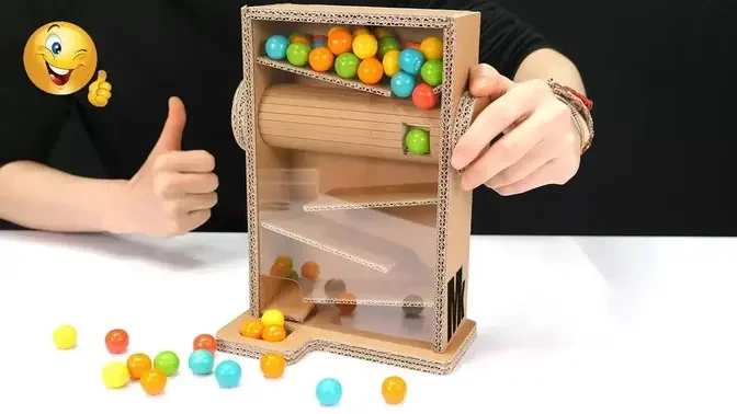DIY Bubble Gumball Machine from Cardboard at Home