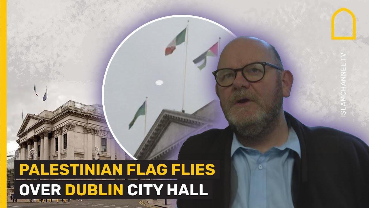 Palestinian flag flies over Dublin City