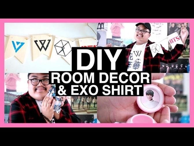 DIY KPOP Room Decor + EXO Shirt (EXO, BTS, etc.)