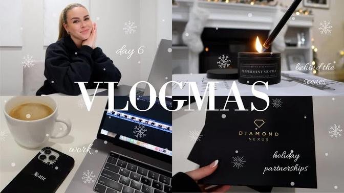 VLOGMAS DAY 6 | work day in my life as an influencer, bts filming campaigns, holiday pr + more!