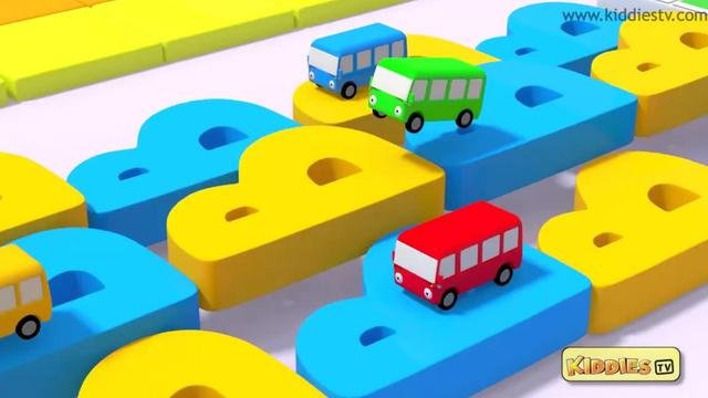 Wheels on the Bus Race with Alphabets & many more | Best Wheels on the Bus Rhymes | Kiddiestv