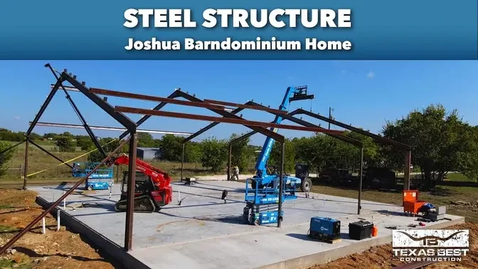 Standing Up Steel for Joshua Barndominium | Texas Best Construction