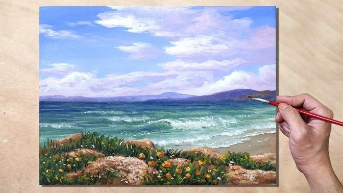 Acrylic Painting Morning Seascape