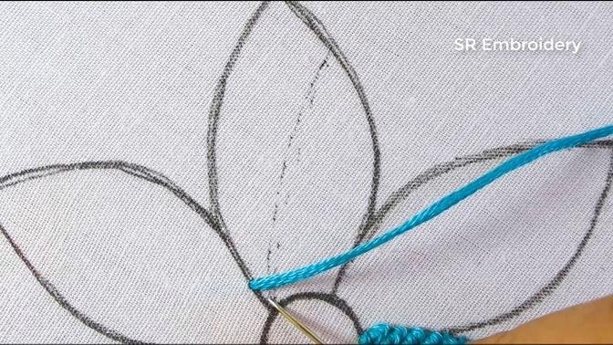 Hand Embroidery Amazing Flower Design Beautiful Hand Embroidery Easy Sewing Flower Stitch Tutorial