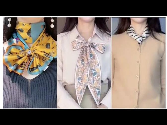 9 Easy and Cute Ways to style Scarves. Scarf Fashion Hacks.