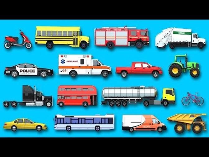 Learning Street Vehicles Names and Sounds for kids with Surprise Eggs Cars and Trucks