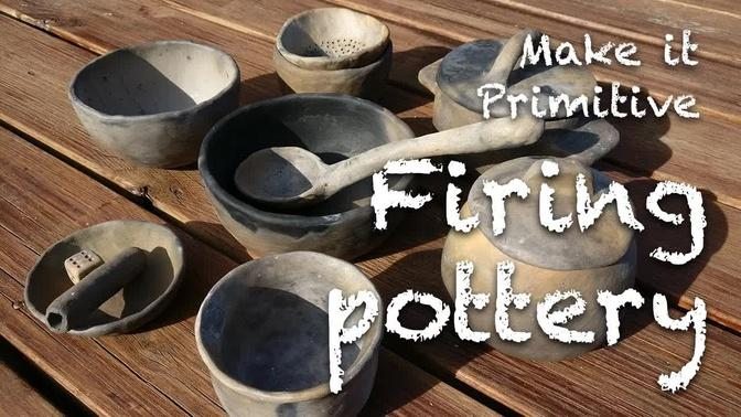 Primitive pottery 3: Firing pottery in a camp fire ⚱️