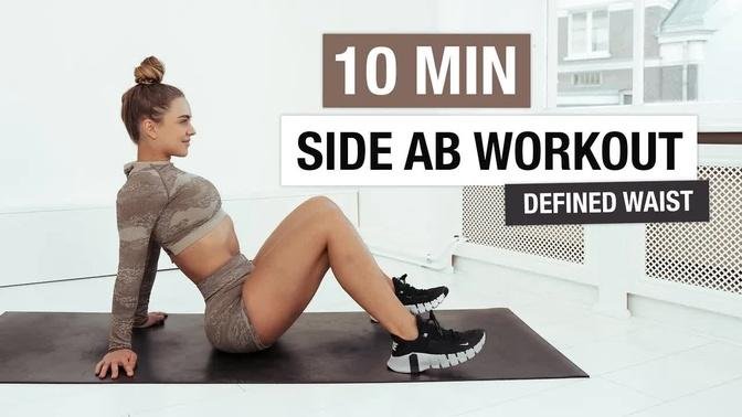 10 MIN DEFINED WAIST WORKOUT, Abs at Home | 24-day FIT challenge