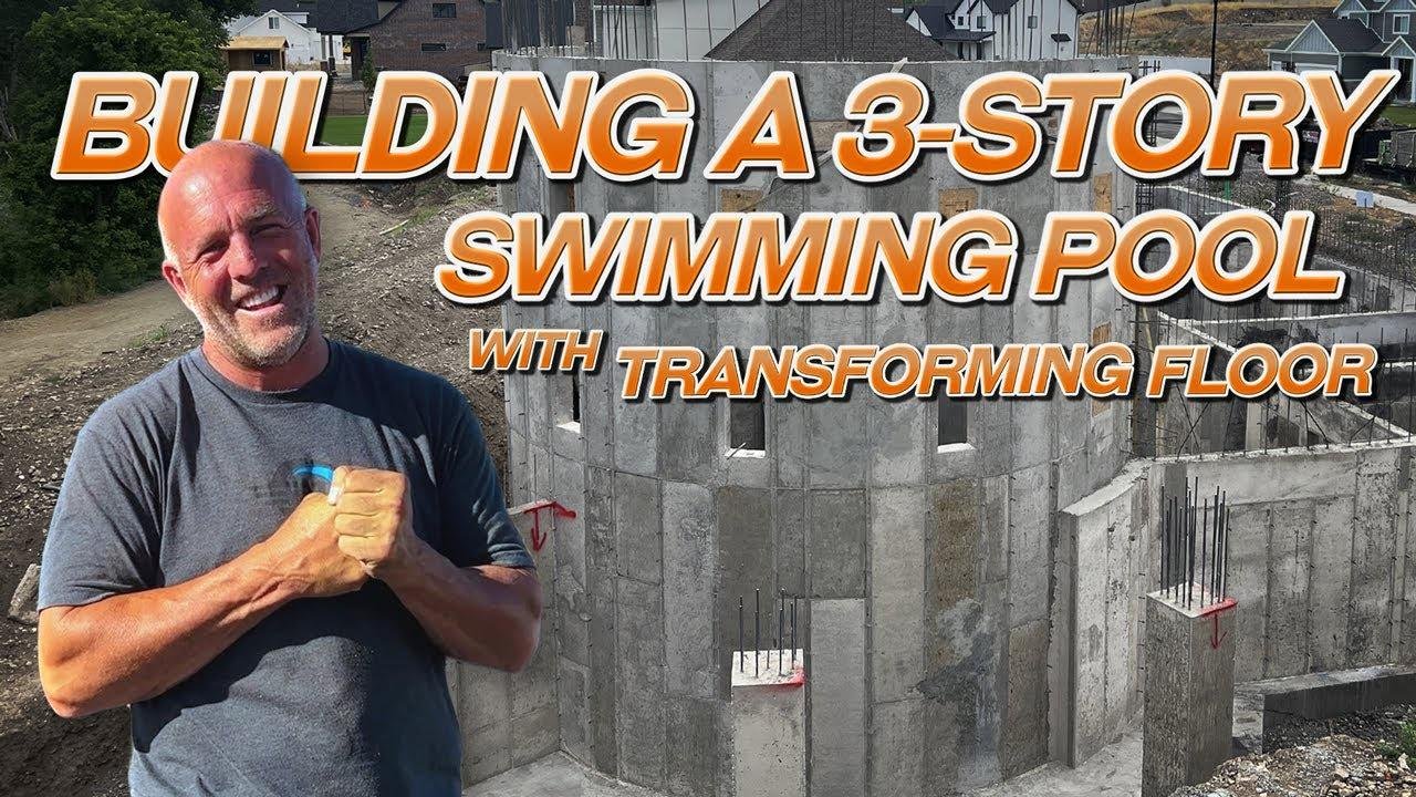 Building a 3-Story Swimming Pool with Transforming Floor | House Build #3
