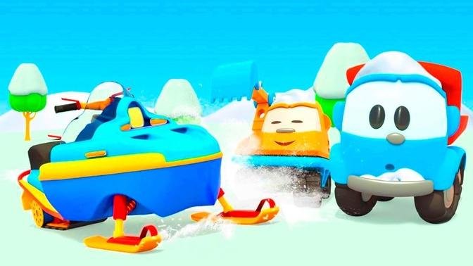Leo the Truck Cartoon Cars and Trucks for Kids_ Snowmobile and Street Vehicles