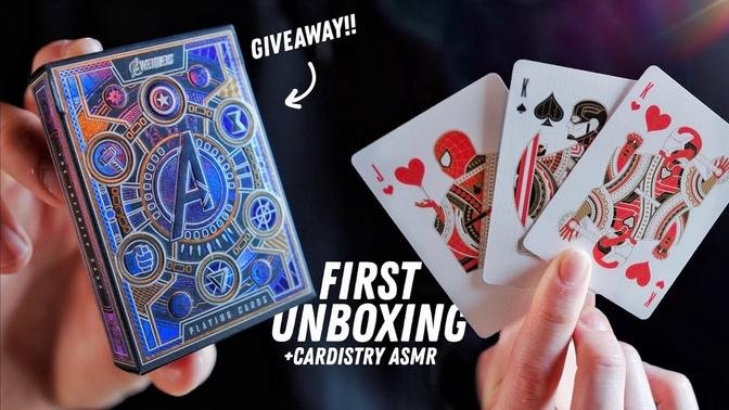 UNBOXING the *NEW* AVENGERS Playing Cards + Cardistry ASMR and GIVEAWAY!!