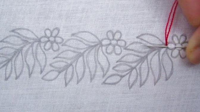 Hand Embroidery, Neck Line Embroidery Tutorial, Neck  Embroidery Design