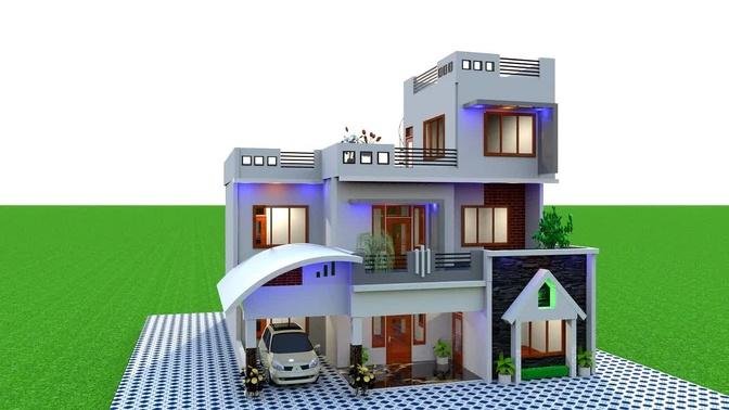 35 by 42 Modern House Design with carparking