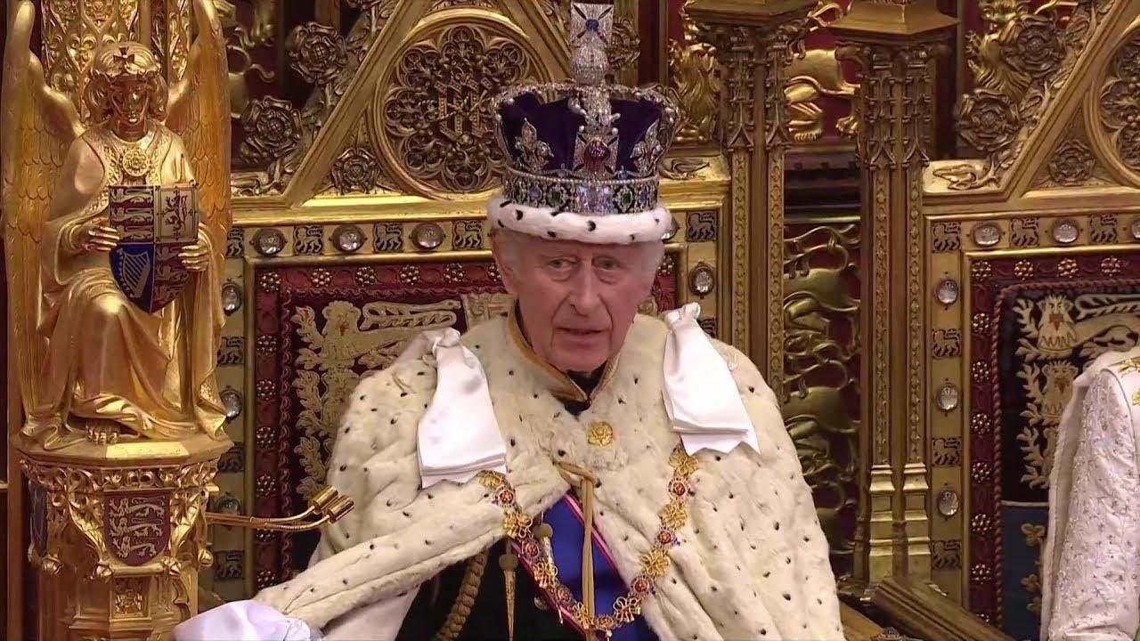 King Charles III of the United Kingdom reads the King's speech at State Opening of Parliament 2023