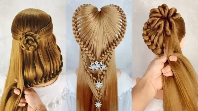 3 quick easy hairstyle - new open hairstyle Open hairstyle hairstyle for  girls