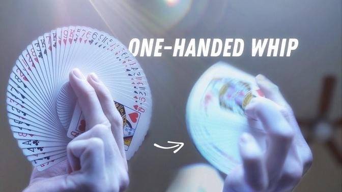 Crazy Cool ONE HAND WHIP Fan!! // CARDISTRY TUTORIAL + 80K GIVEAWAY