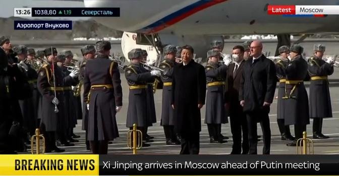 Chinese President Xi Jinping in Moscow for meeting with President Putin
