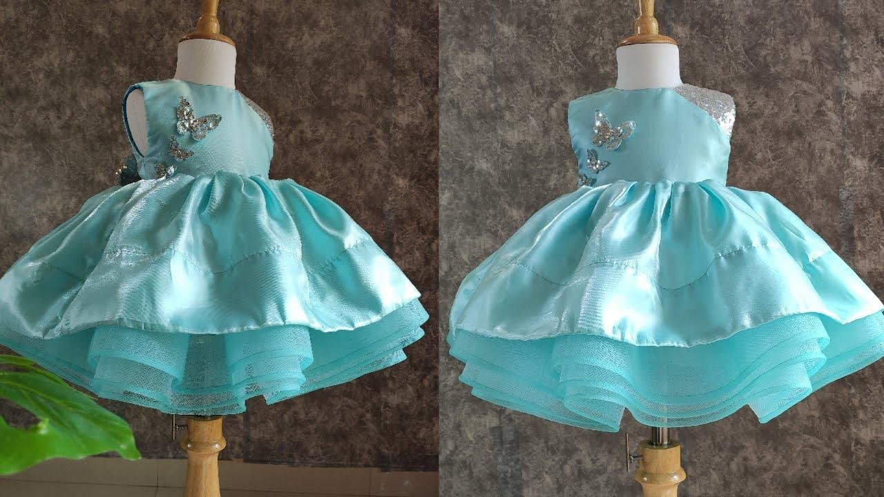 DIY Princess Style Ball Gown Cutting and Stitching | Can Can Lace Baby Frock | Baby Frock