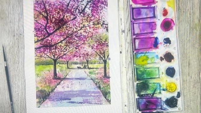 How To Paint Blossom Trees In Watercolour