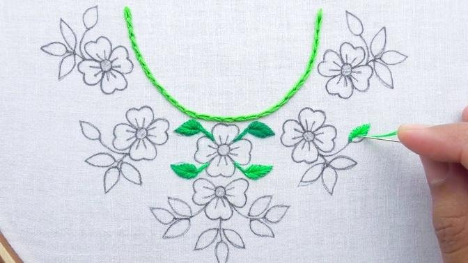 Unique Hand Embroidery Neck Design / Latest Neck Embroidery Design For Dresses
