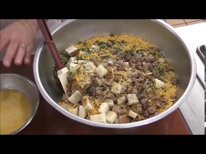 Cooking with a Coastie: Savory sausage and cheese bread pudding